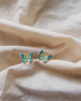 Tiny Green Butterfly Earrings on kellinsilver.com