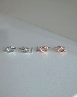 Sterling Silver Heart Knot Stud Earrings from kellinsilver.com