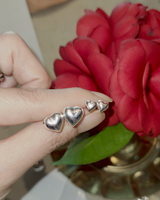 Lovely 3D Heart Earrings in Sterling Silver on kellinsilver.com
