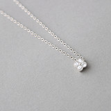 Cubic Zirconia Daisy Necklace Sterling Silver