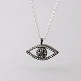 Swarovski Black Evil Eye Necklace Sterling Silver from kellinsilver.com