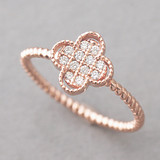 CZ Rose Gold 4 Leaf Clover Ring Sterling Silver from kellinsilver.com