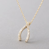 Swarovski Yellow Gold Wishbone Necklace Sterling Silver FROM KELLINSILVER.COM