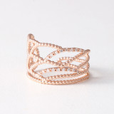 CZ Milgrain Feather Wrap Ring from kellinsilver.com