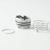 Oxidized Feather Wrap Ring Set of 3 from kellinsilver.com