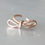 Rose Gold Promise Bow Knot Ring Sterling Silver from kellinsilver.com