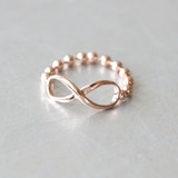 Rose Gold Infinity Ball Band Ring Sterling Silver from kellinsilver.com