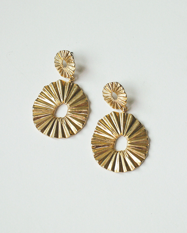 White Gold Double Ball Dangle Earrings