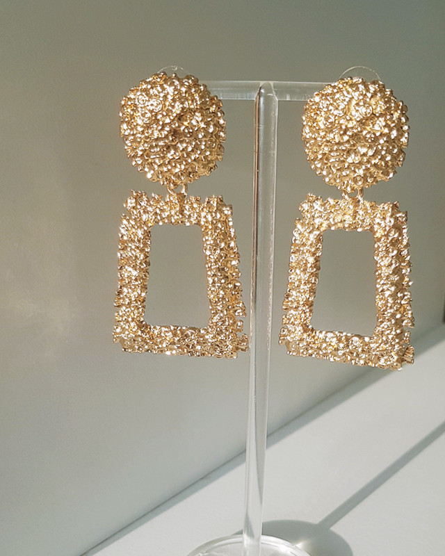 White Gold Double Ball Dangle Earrings