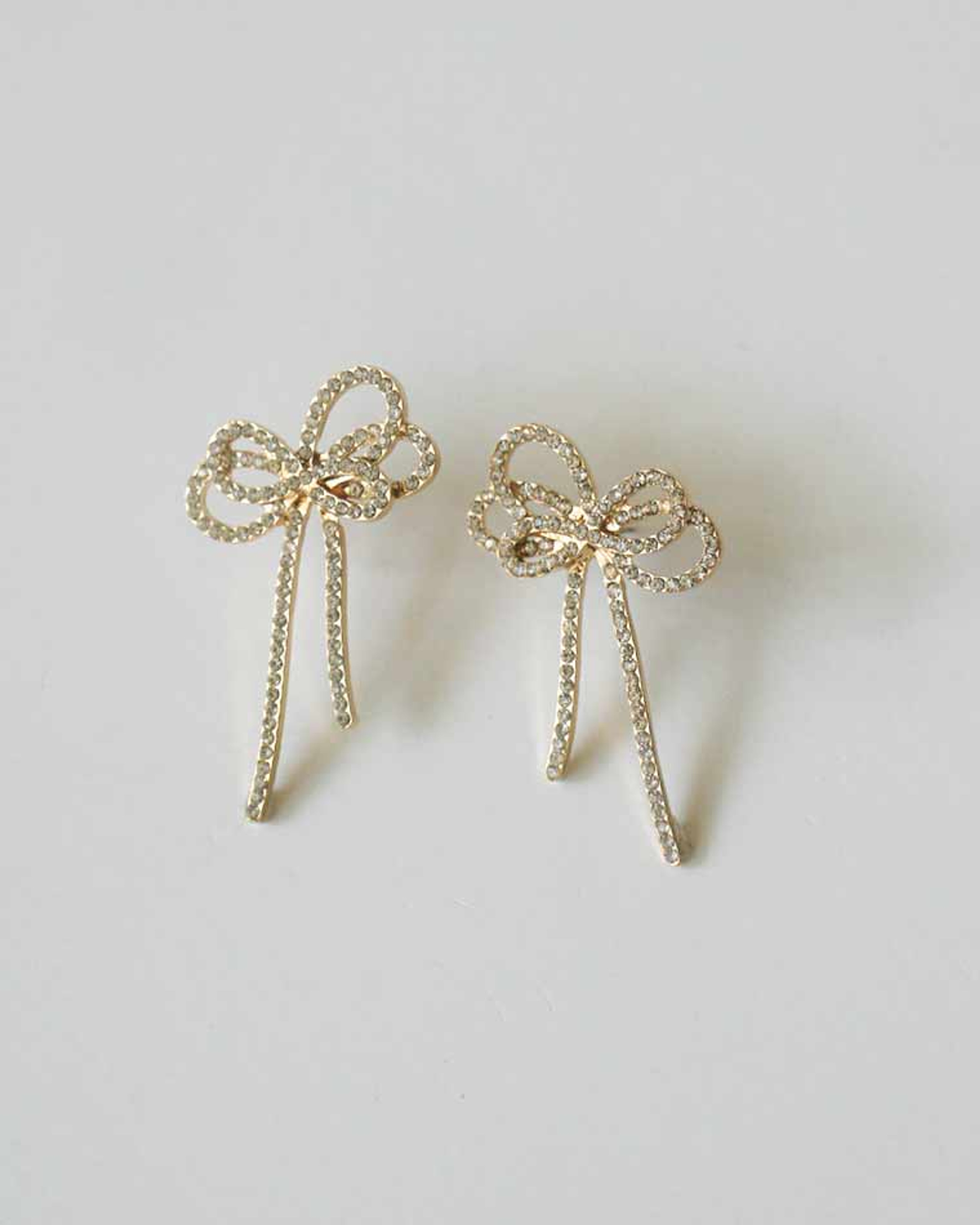 CZ 3D Filligree Bow Stud Earrings Rose Gold - kellinsilver.com