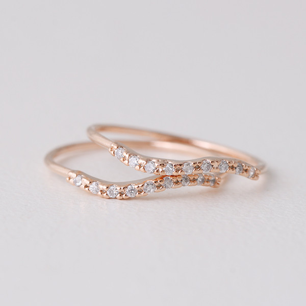 CZ Wave Two Finger Ring Gold at Kellinsilver - two finger jewelry ...