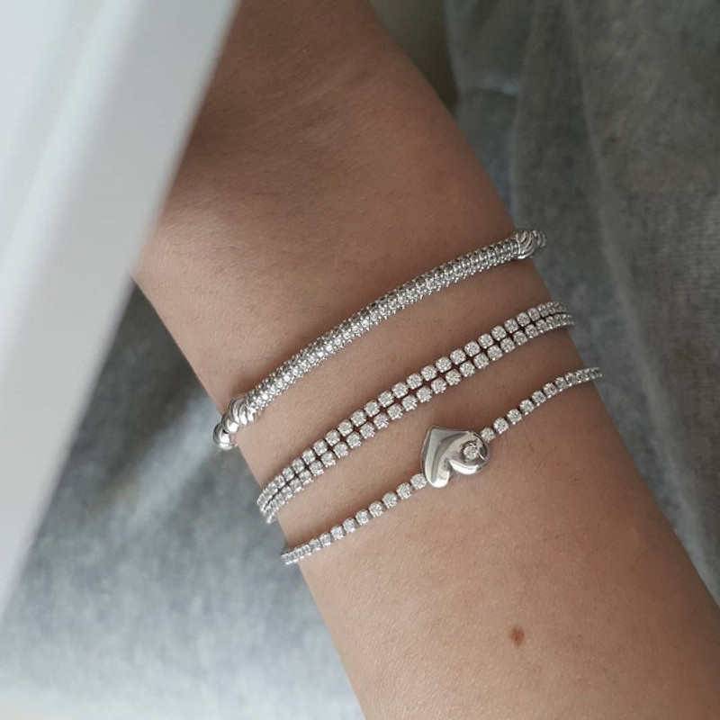 Curved Pave Bar Ball Bracelet Sterling Silver from kellinsilver.com