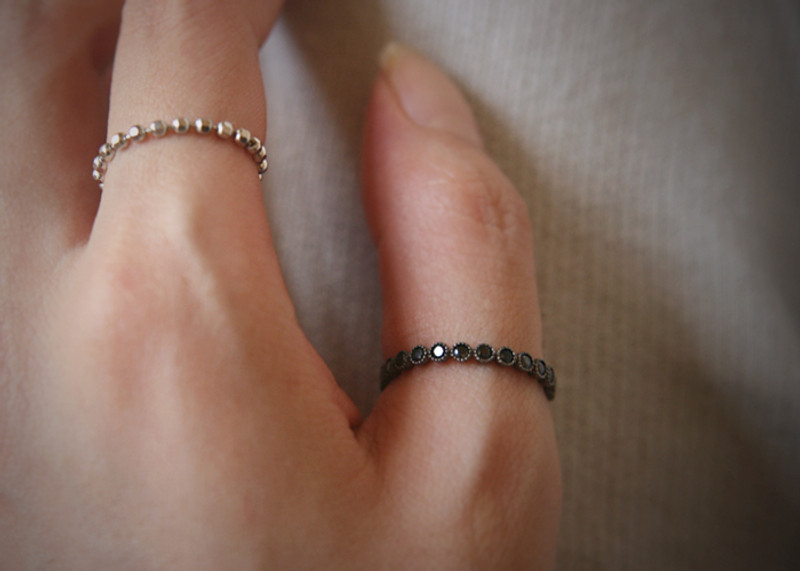 Black Spinel Eternity Band Ring Sterling Silver from kellinsilver.com