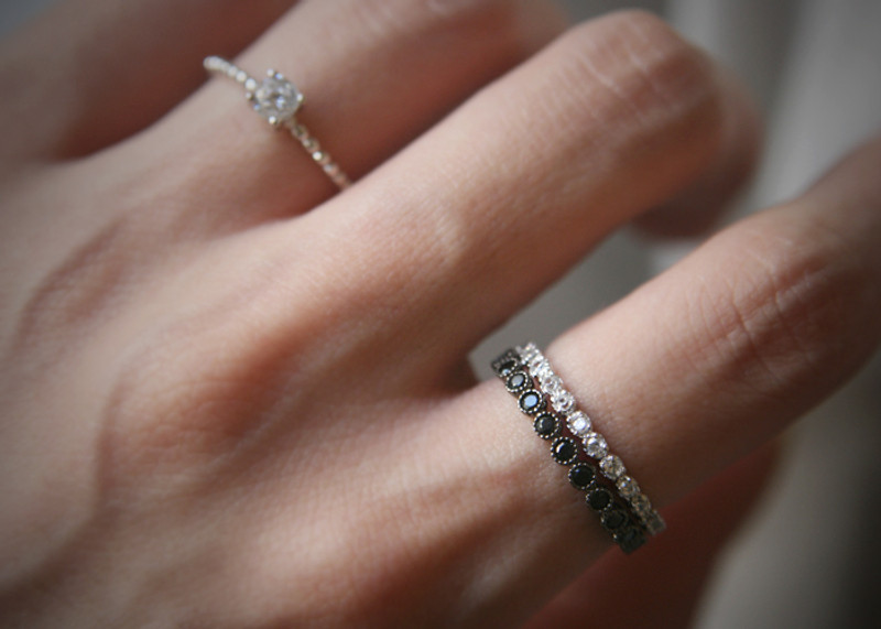 Black Spinel Eternity Band Ring Sterling Silver from kellinsilver.com