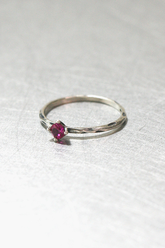 Ruby Solitaire Oxidized Silver Ring from kellinsilver.com