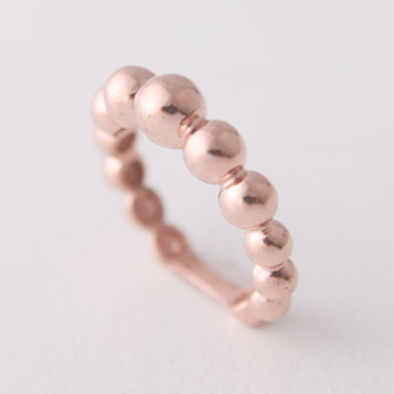 Rose Gold Perlee Half Eternity Ring Sterling Silver from kellinsilver.com