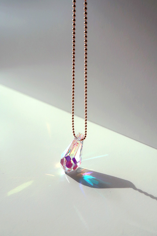 70cm Swarovski Crystal Long Ball Necklace Rose Gold from kellinsilver.com