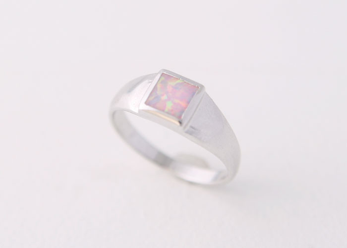 Square Opal Ring Sterling Silver
