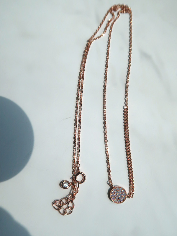 Opal Circle Mix Chain Necklace Rose Gold from kellinsilver.com
