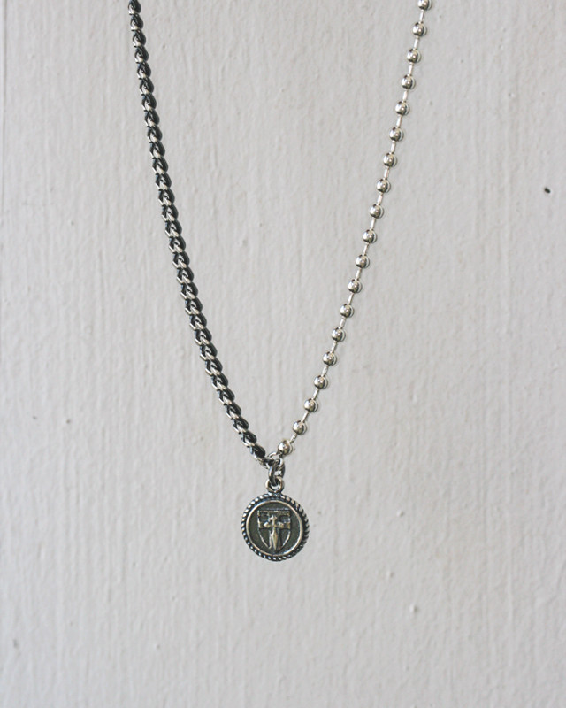 Oxidized Elizabeth Coin Ball Chain Necklace Sterlling Silver from kellinsilver.com