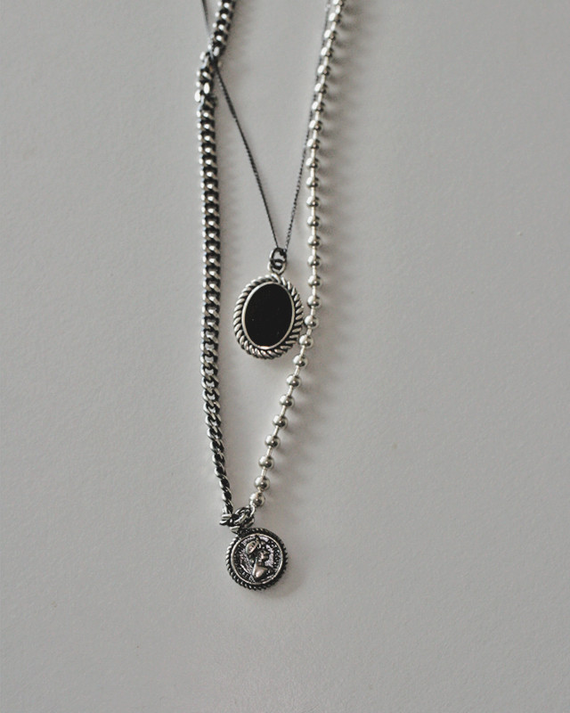 Oxidized Onyx Oval Necklace Sterling Silver from kellinsilver.com