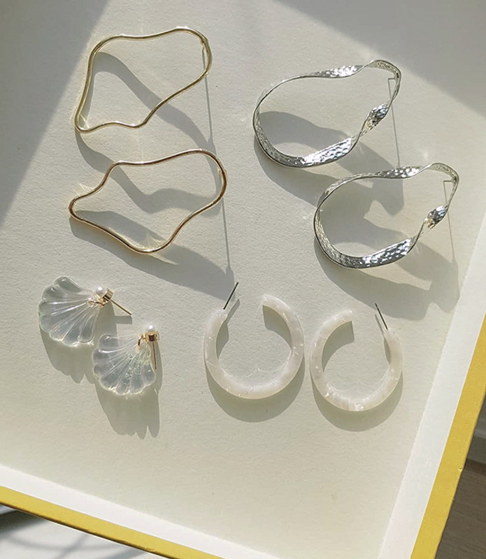 40mm Thin Simple White Acrylic Hoop Earrings from kellinsilver.com