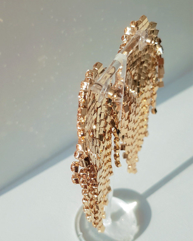 Long Sophia Crystal Earrings Gold from kellinsilver.com