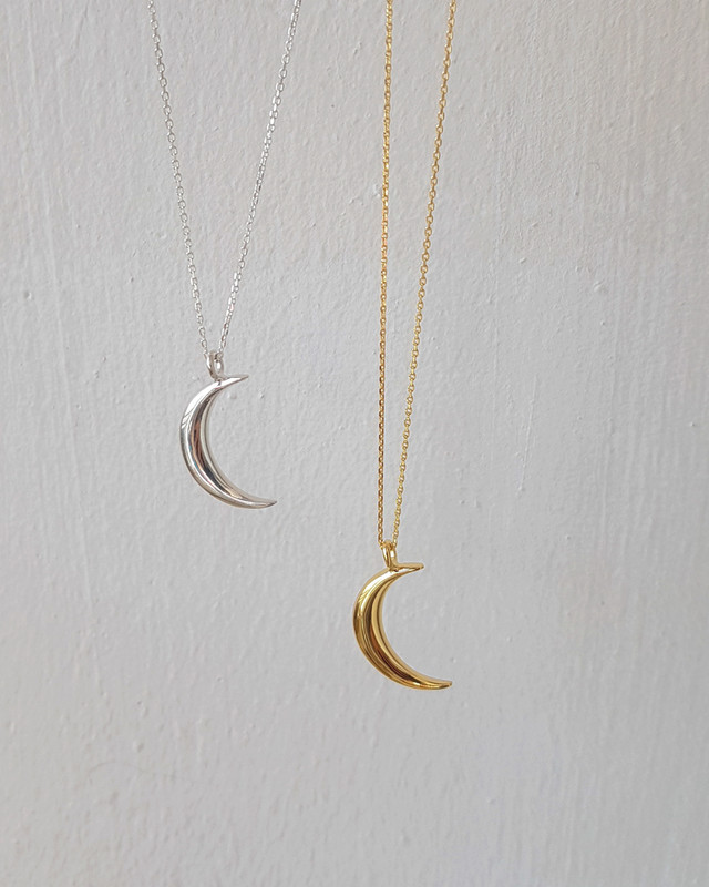 Crescent Moon Necklace Sterling Silver