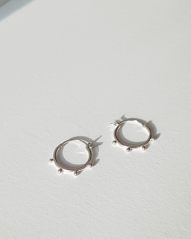 Mini Spoke Earrings in Sterling Silver on kellinsilver.com