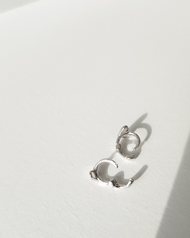 Tiny Heart Hoop Earrings in Sterling Silver on kellinsilver.com