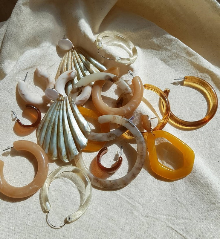 53mm Candy Hoop Earrings in Taupe on kellinsilver.com