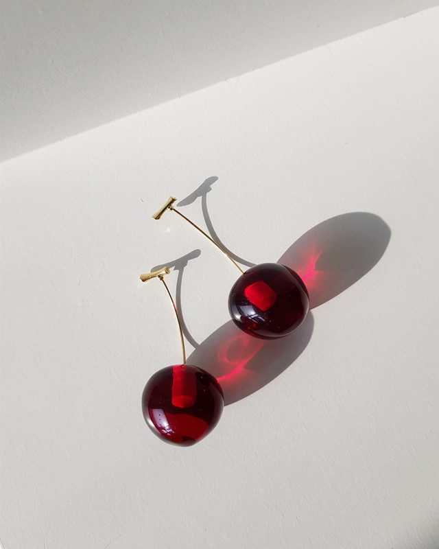 3D Cherry Earrings on kellinsilver.com