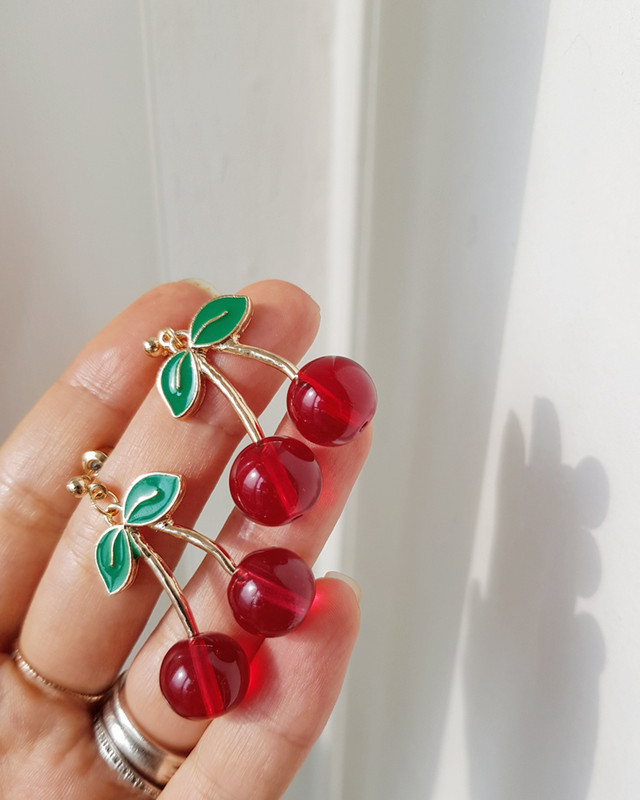 Cute Cherry Earrings on kellinsilver.com