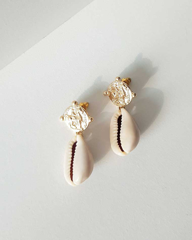  Vintage Coin Cowrie Earrings on kellinsilver.com