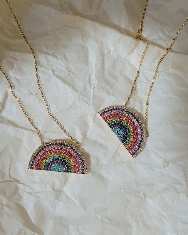 Kellin Rainbow Necklace in Stering Silver on kellinsilver.com