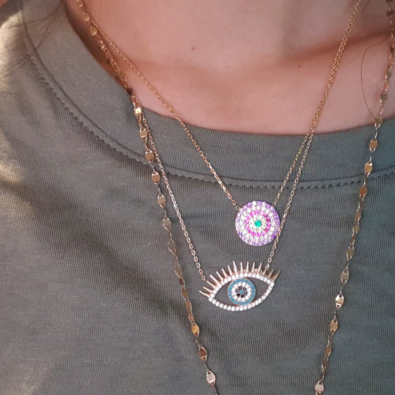 Purple Evil Eye Necklace in Sterling Silver from kellinsilver.com