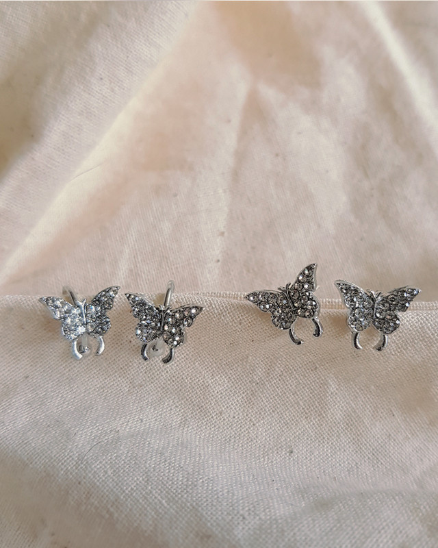 Small CZ Butterfly Earrings on kellinsilver.com