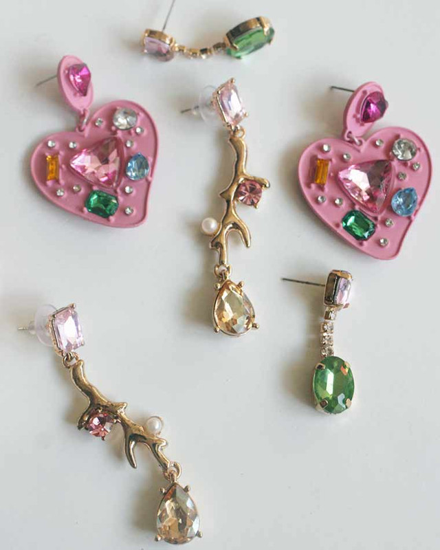 Pink Heart Jewel Candy Drop Earrings on kellinsilver.com