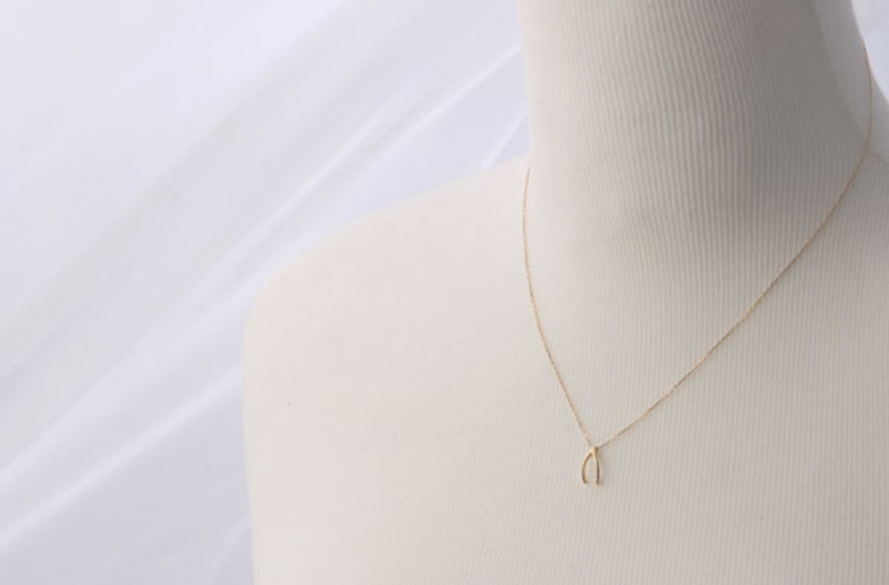 Yellow Gold Wishbone Necklace Sterling Silver FROM KELLINSILVER.COM