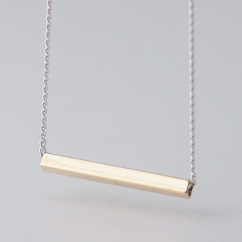 Horizontal Gold Bar Necklace Sterling Silver from kellinsilver.com