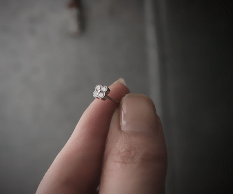 Tiny Daisy Stud Earrings Sterling Silver