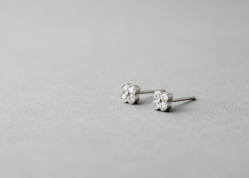 Tiny 3mm recycled silver dot studs // second piercing// handmade solid –  Amy Wallis Jewellery