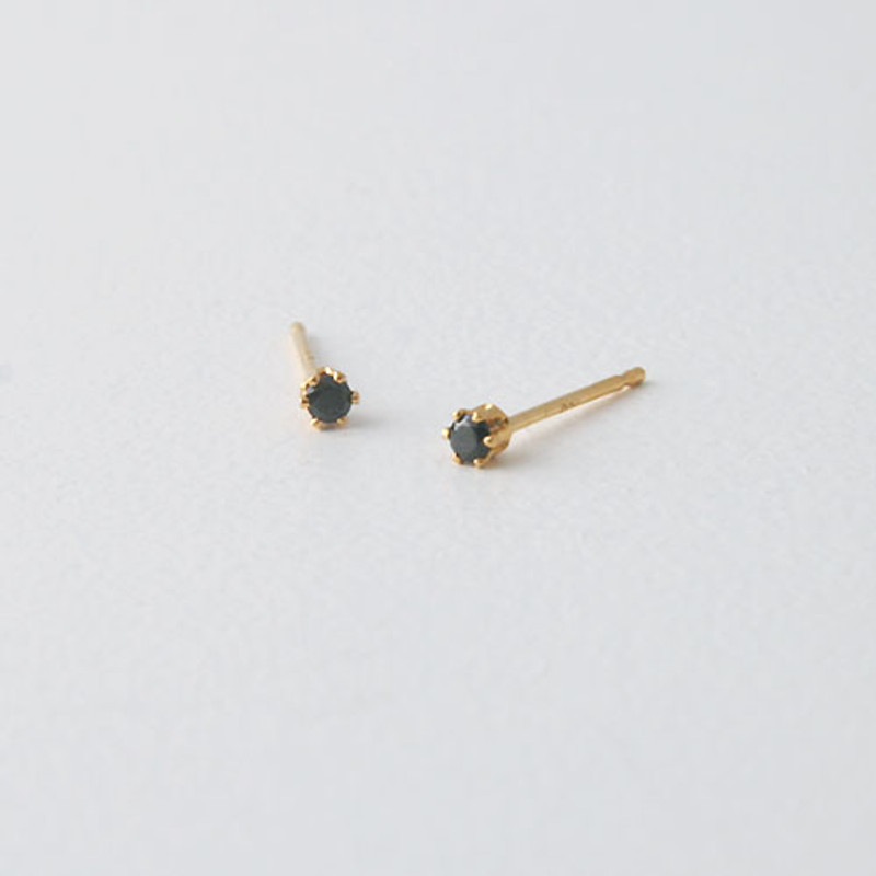 2mm Swarovski Solitaire Studs Gold Six Claw Earrings from kellinsilver.com - jet