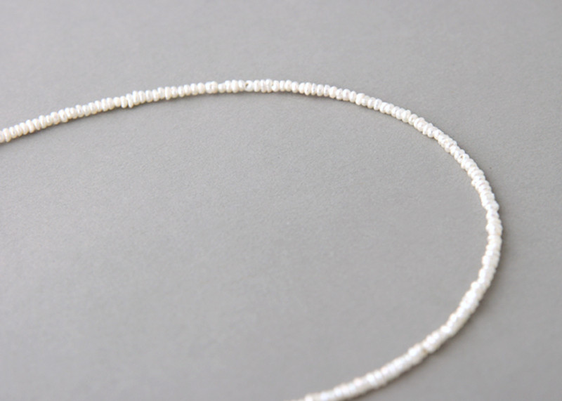 1mm Freshwater Button Pearl Strand Necklace Sterling Silver from kellinsilver.com