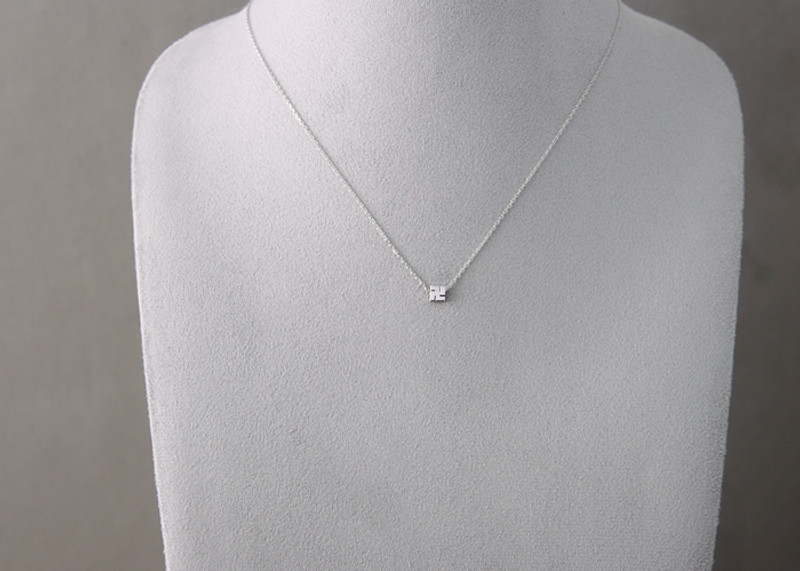 Tiny Hindu Swastika Necklace Sterling Silver