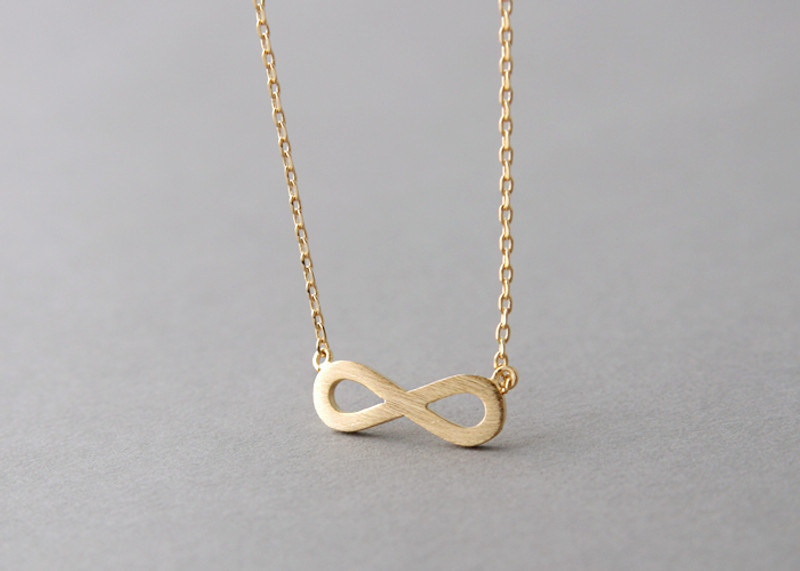 Surface Gold Infinity Necklace - kellinsilver.com