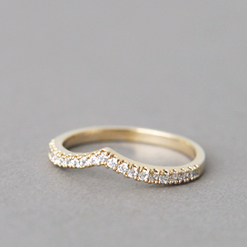 CZ Tiara V Ring Gold from kellinsilver.com