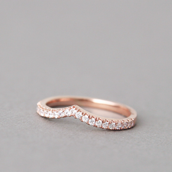 CZ Tiara V Ring Rose Gold from kellinsilver.com