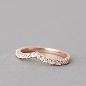 CZ Tiara V Ring Rose Gold from kellinsilver.com