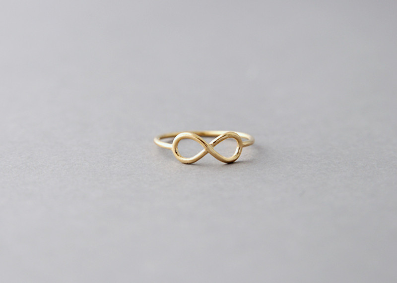 Yellow Gold Infinity Ring - kellinsilver.com